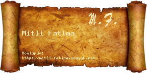 Mitli Fatima névjegykártya